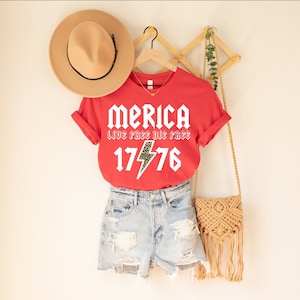 Merica Distressed Unisex T-Shirt, Merica Shirt, Awakened Patriot, Patriotic T Shirt, 4th Of July Shirt, Fourth Of July Shirt, Patriot Gift