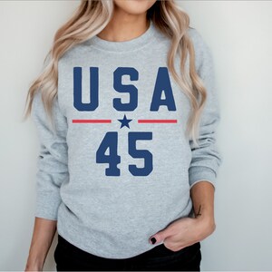 USA 45 Trump Unisex Sweatshirt, Trump Sweatshirt, Erwachter Patriot, Republikaner Shirt, Republikaner Geschenke, Patriot Shirt, Konservatives Shirt