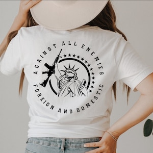 Against All Enemies Unisex T-Shirt, Awakened Patriot, Republican Shirt, Conservative Shirt, Republican Gifts, Patriot Shirt
