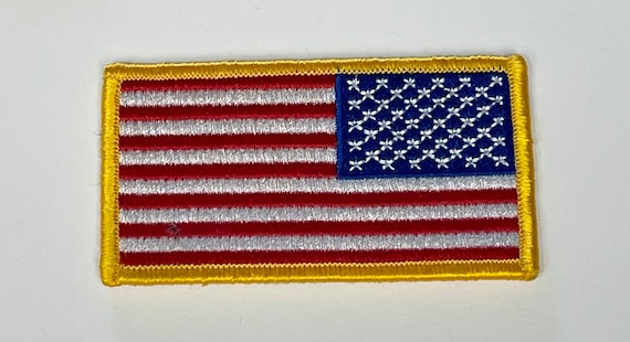 Vintage Backwards/Reversed American Flag Patch - Gem