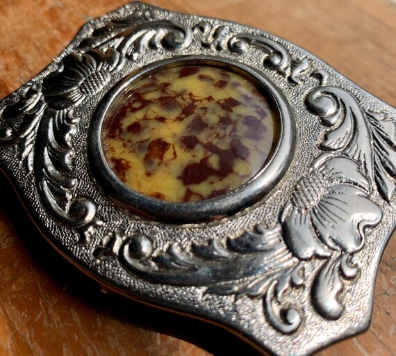 Beautiful Vintage Stone Belt Buckle with Horse - image 2