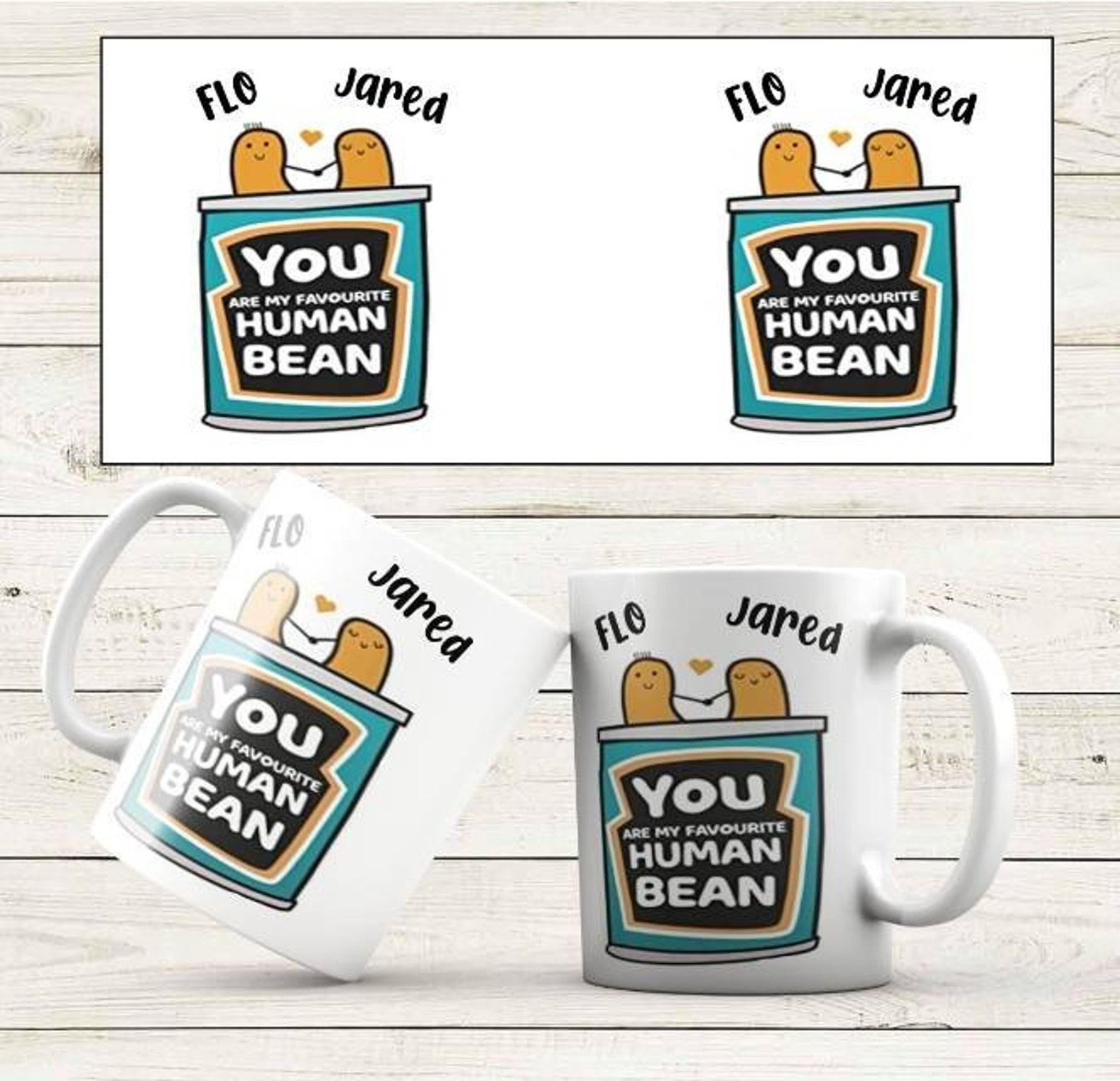 Favourite Human Bean Personalised Mug, Gift for Her, Gift for Him