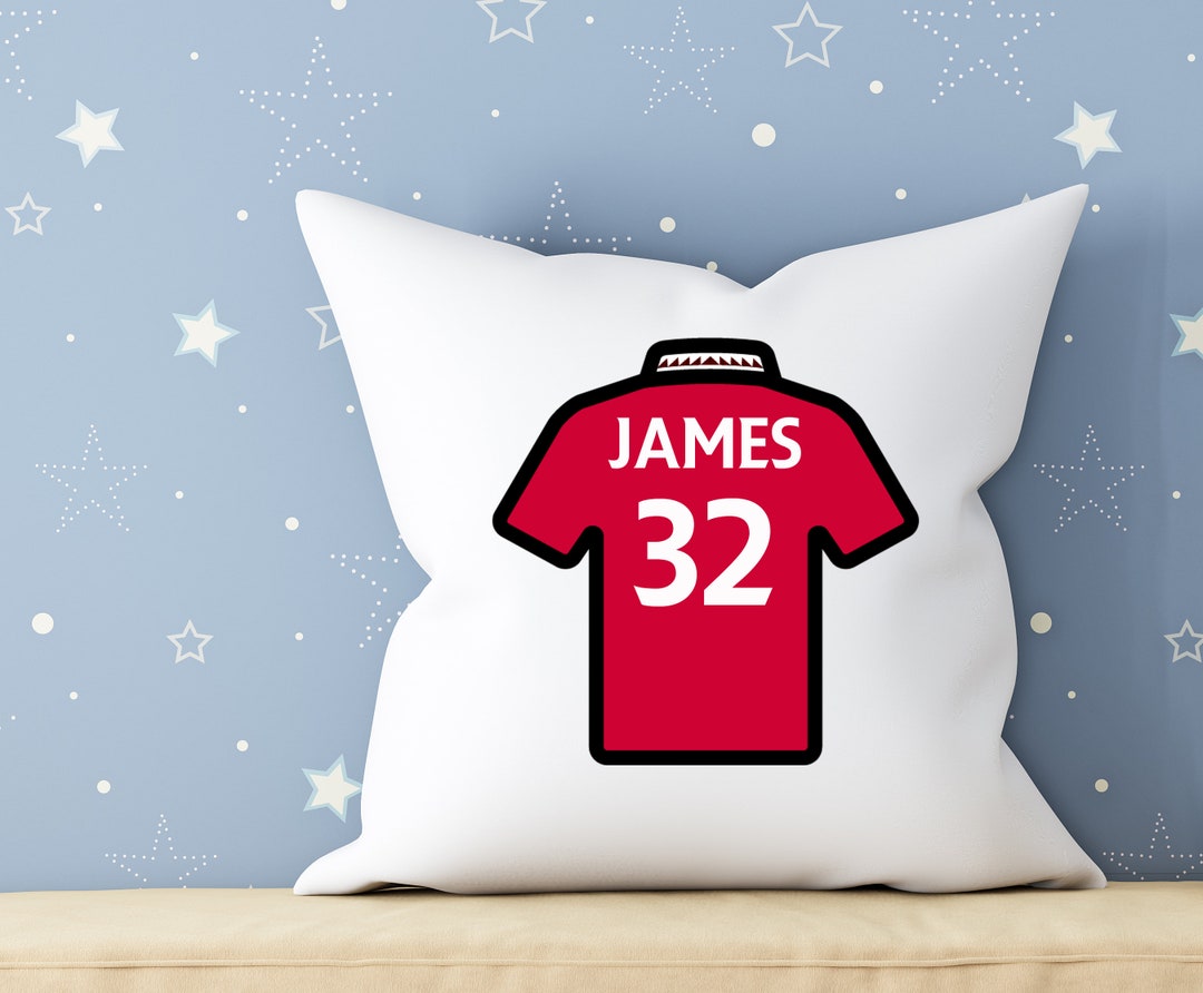 Personalised Man UTD Football Team Shirt Cushion Cover, Football Gift