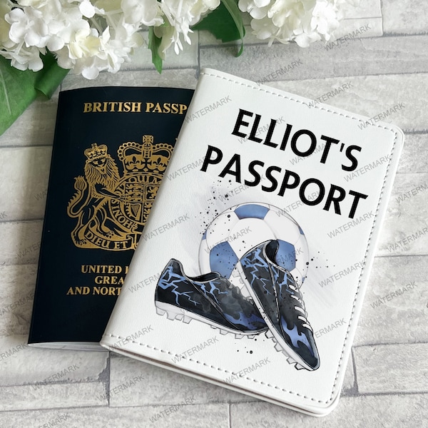 Football Personalised Passport cover, Gift for girl, Gift for boy, Gift for him, Gift for her, Football Fan, Passport holder, Football