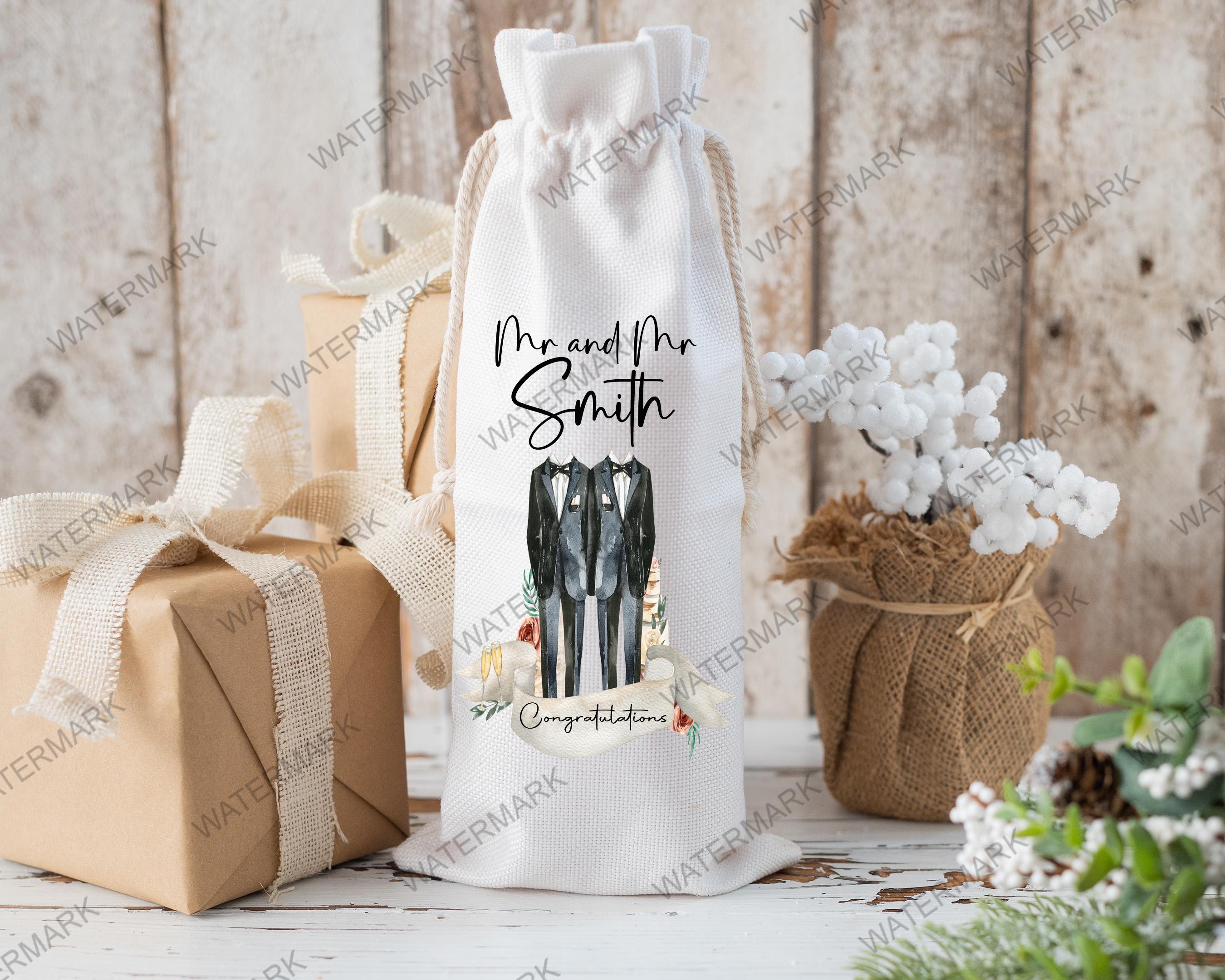 Paper Bags Wine Bag Gift Bag For Girlfriend Mr And Mrs Personalised Wedding  Wine Bottle Bag,, image size:2700x2160