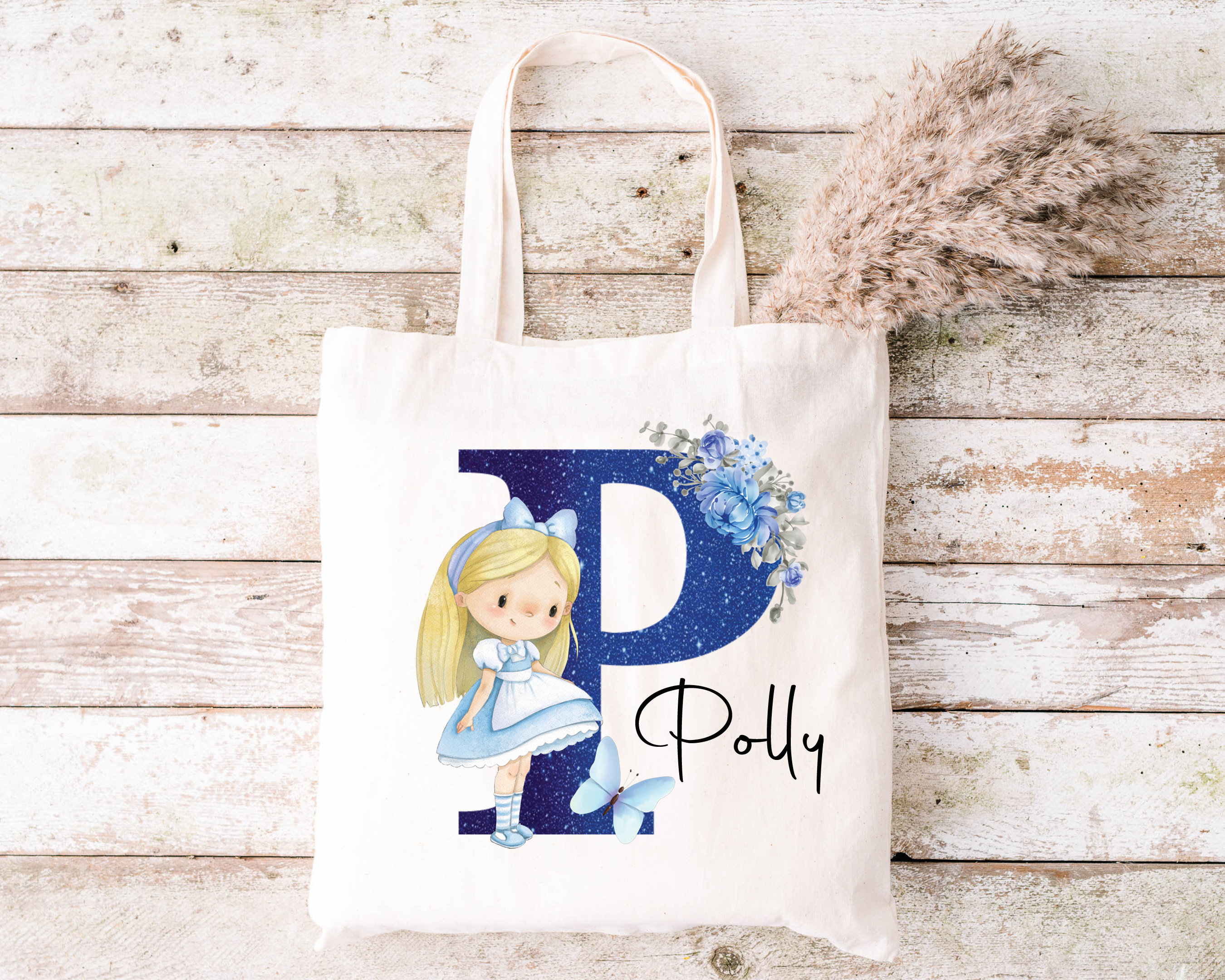 Personalised Alice in Wonderland Tote Bag Gift for Girl Gift 