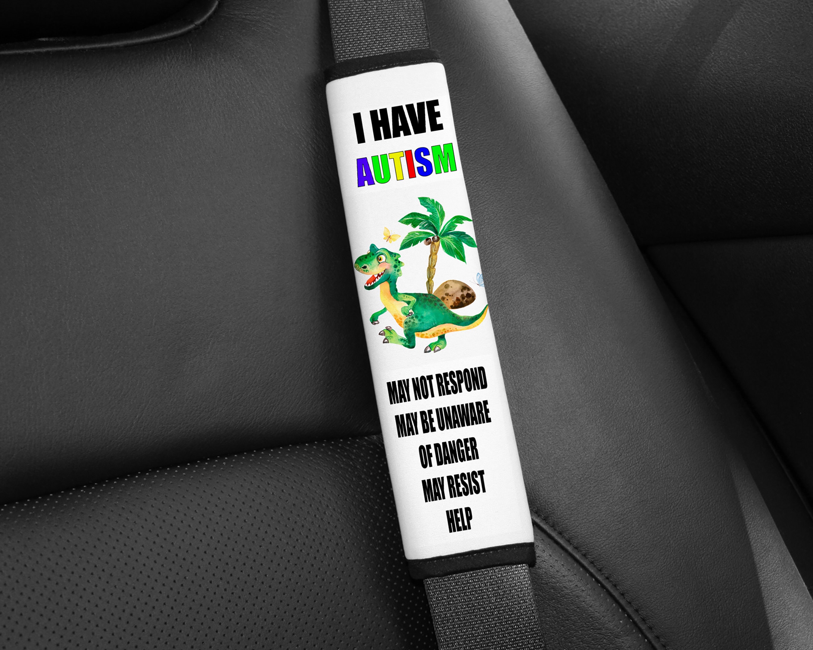 Autistic Car Seat Belt Cover Child Adult Support Autism Medical Alert...