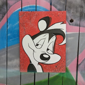 Lovesick - hand painted with mixed media on a 16in x 12in canvas (parody art)