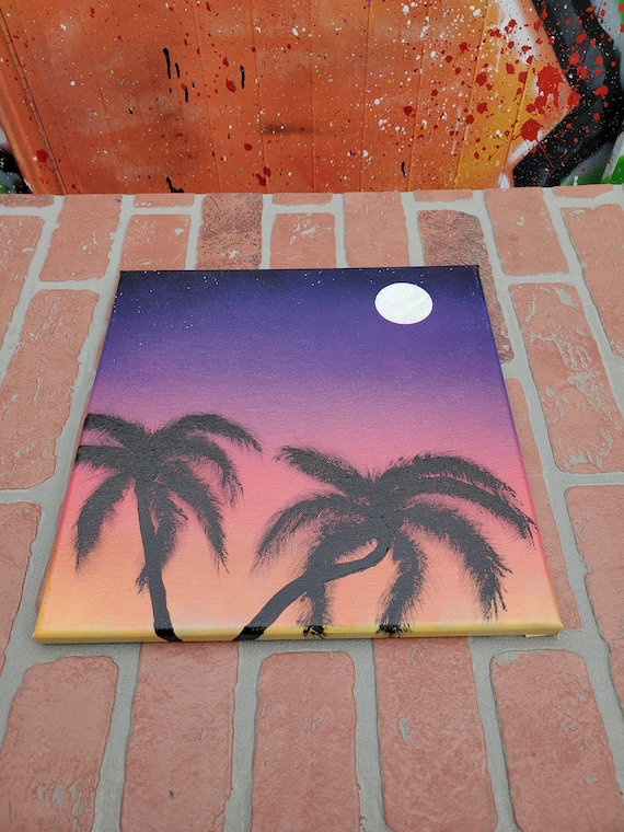 PALM TREE INN 12in x12in canvas