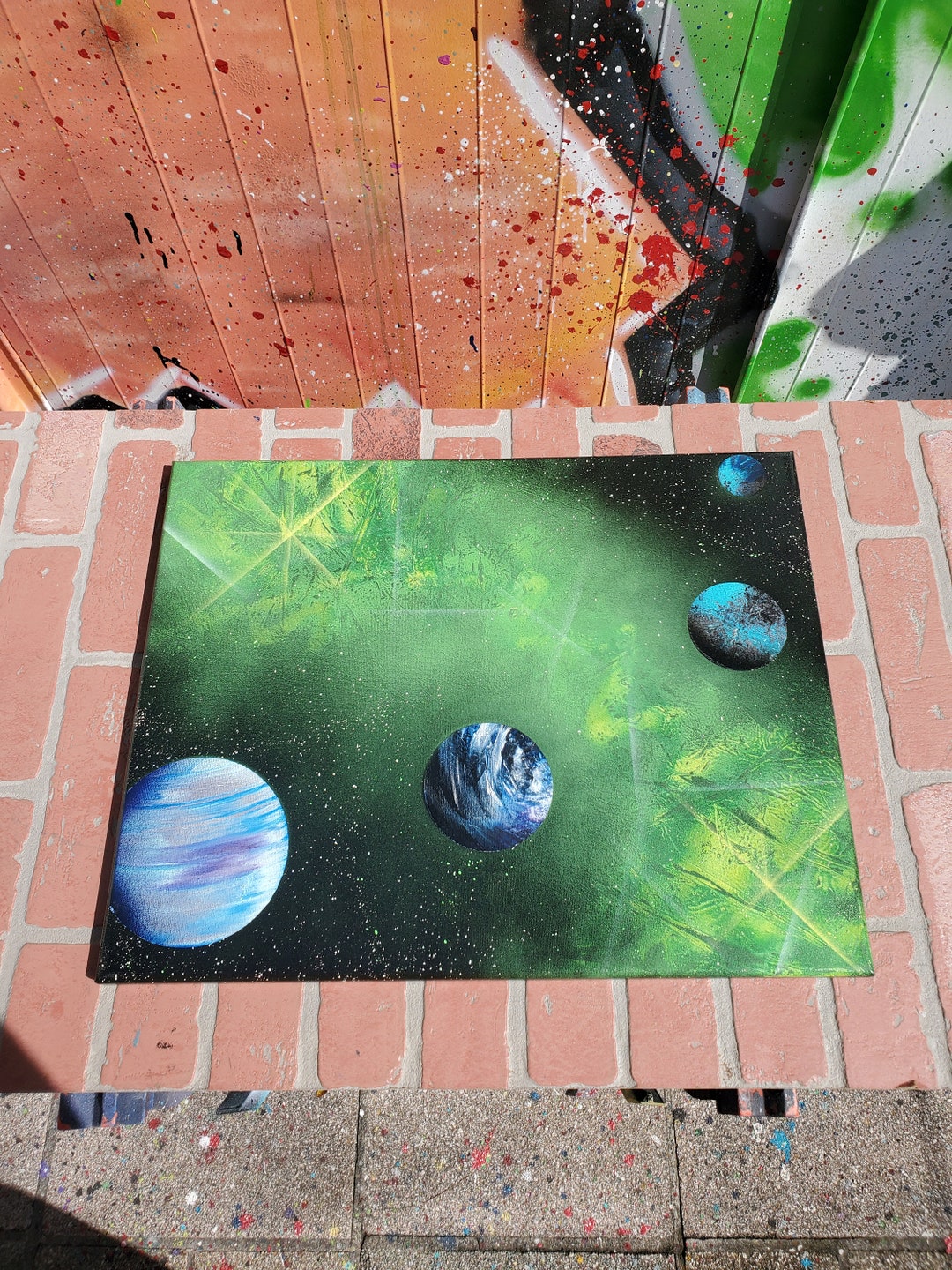 Space Dust Spray Paint on 16in X 20in Canvas Etsy