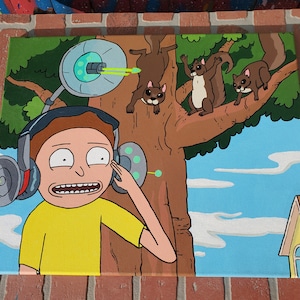 Code "DOLITTLE" hand painted with acrylics on a 16in x 20in canvas  parody art