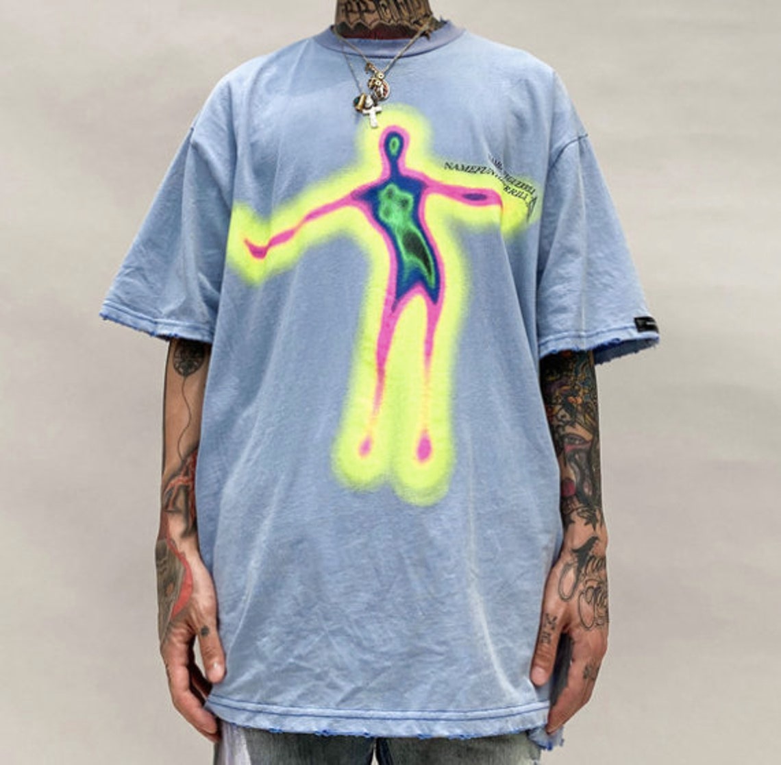 distorted portrait graphic tee
