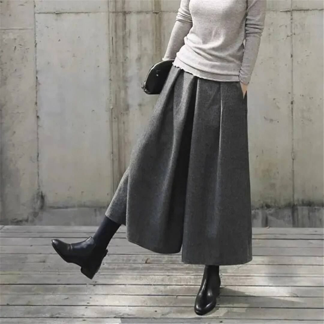 Hakama Pants, Elastic High Waisted Palazzo Pants,Cyberpunk Clothing Baggy Pants Women, E-Girl Clothing Wide Leg Pants