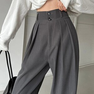 Office High Waisted Palazzo Pantsdark Academia Pants Women - Etsy