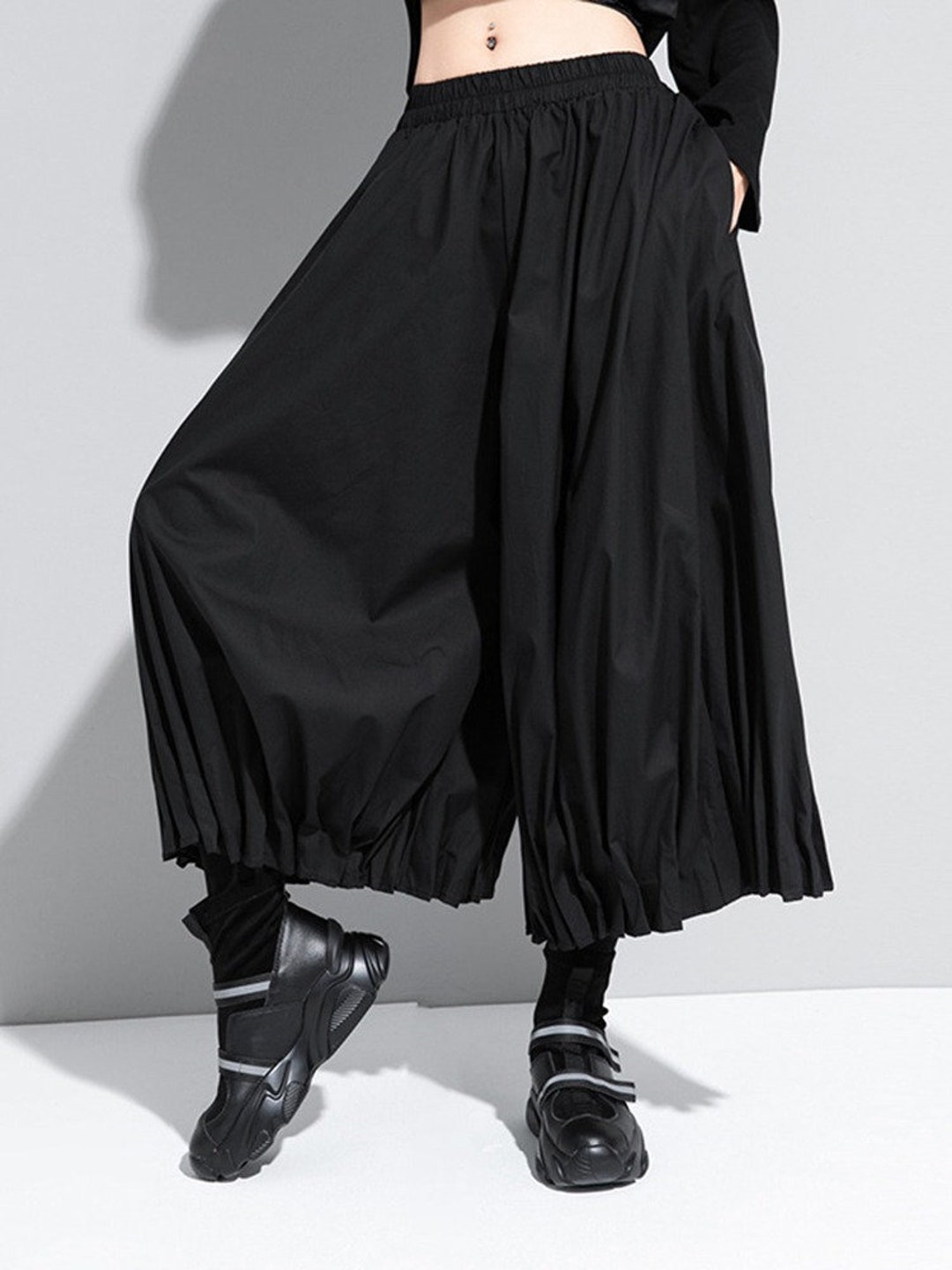 Futuristic Clothing Hakama Pants Pleated Split Palazzo Pants - Etsy