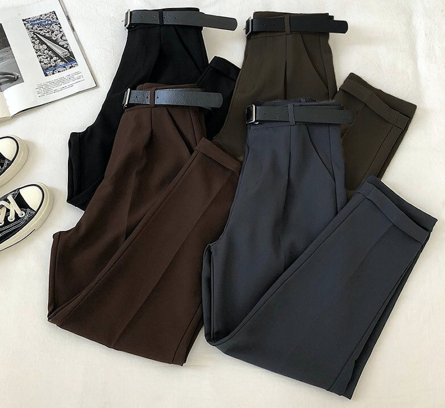 Dark Academia Clothing Elegant Office High Waist Y2k Pants for | Etsy Sweden