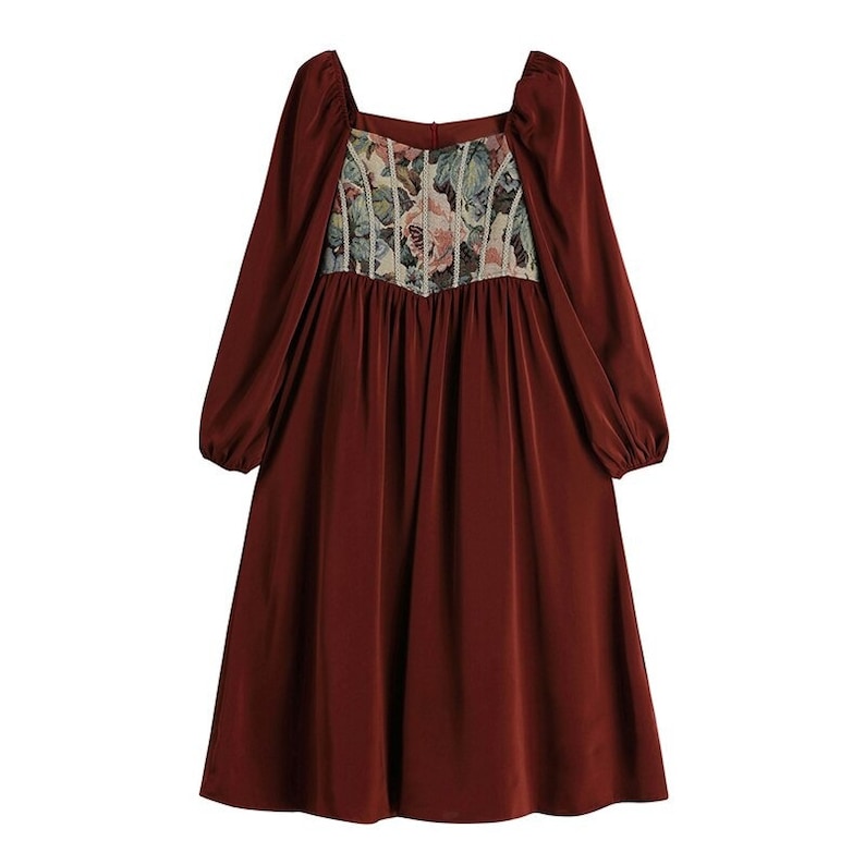 1940s Medieval Cottagecore Dress For Woman,Dark Academia Clothing Cute Gunne Sax Dress For Ladies, Romantic French Vintage Renaissance Dress 