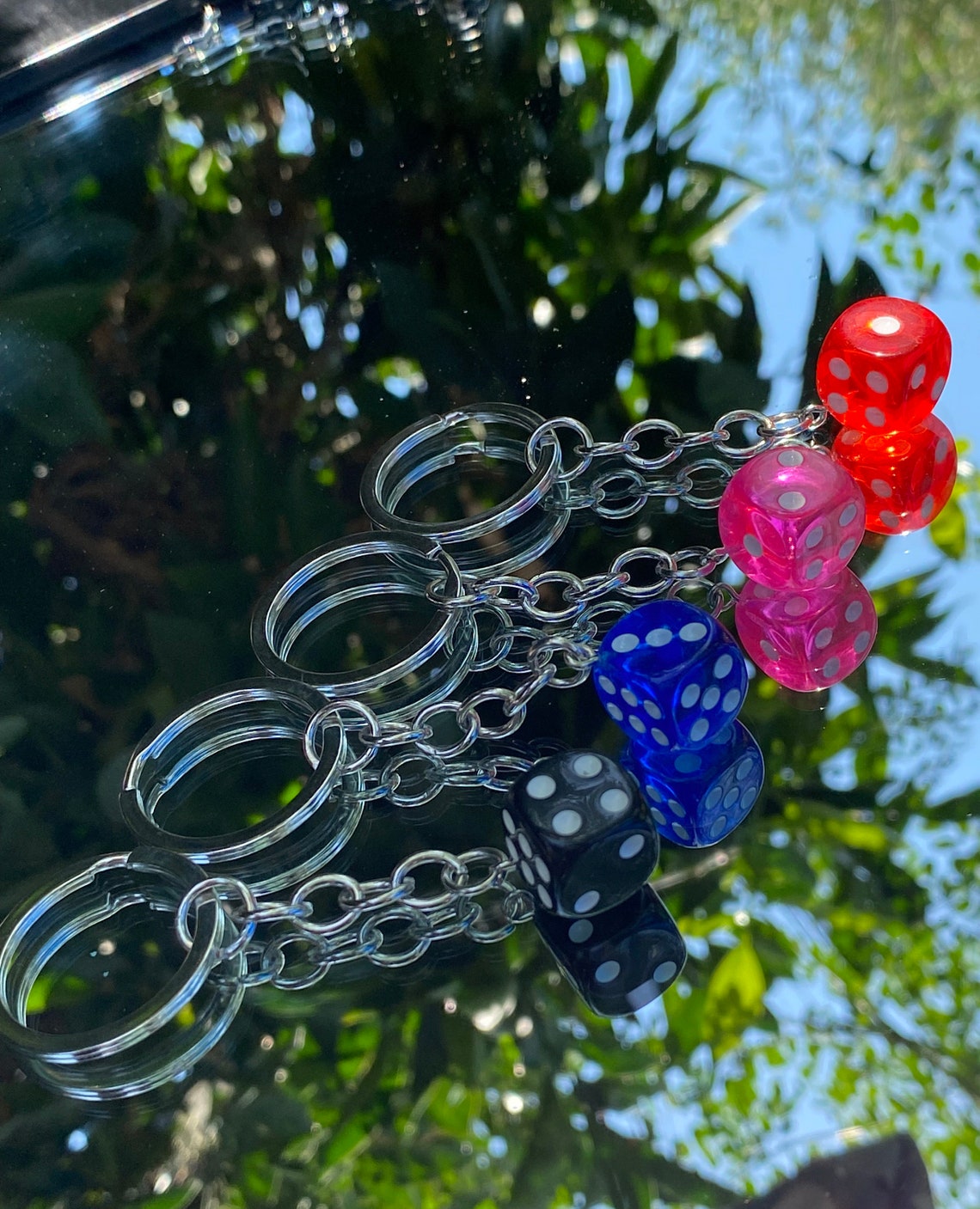 Multicolor Dice Keychains Keychain Charms Vibrant Keychain Etsy