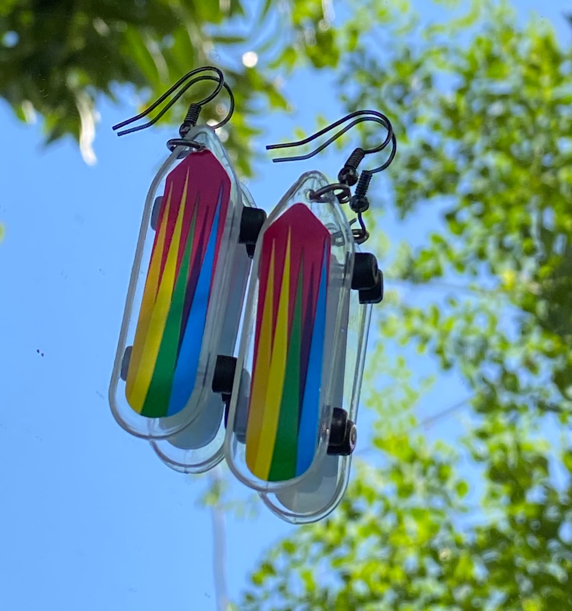 Skateboard Classic Earrings Multicolor Skateboard Earrings Etsy