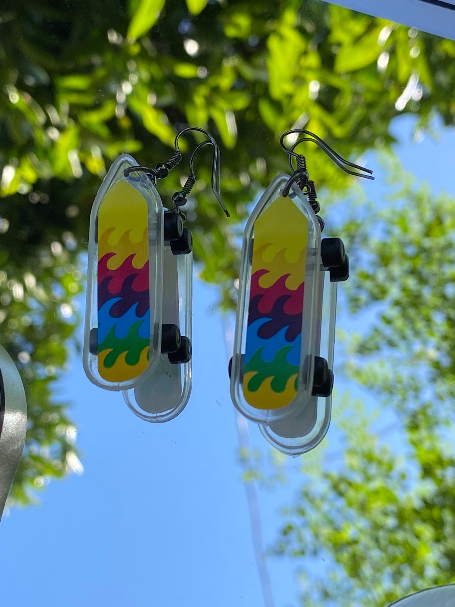 Skateboard Classic Earrings Multicolor Skateboard Earrings Etsy