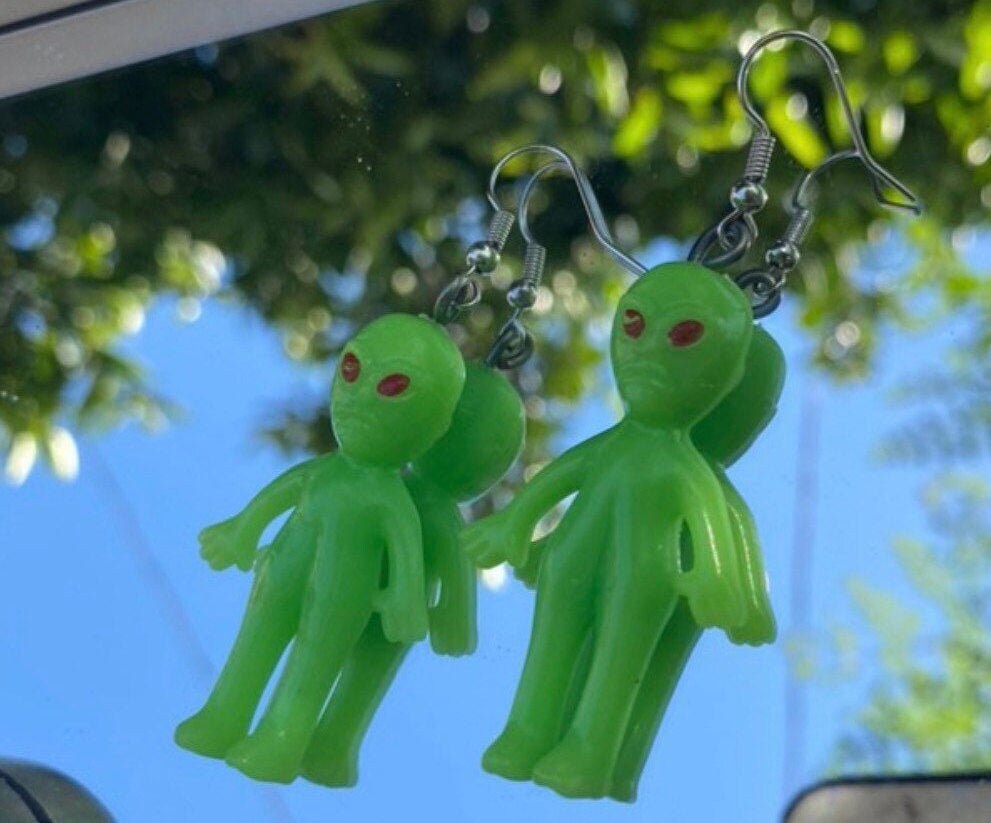 Alien Earrings, UFO Earrings, Space themed, Area 51 Earrings, Retro I…