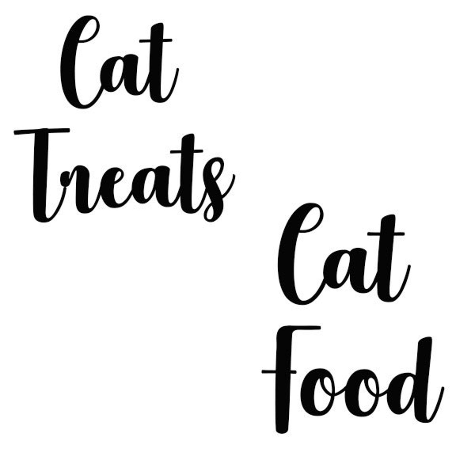 2 Pack Cat Food and Cat Treats vinyl label bundle for | Etsy
