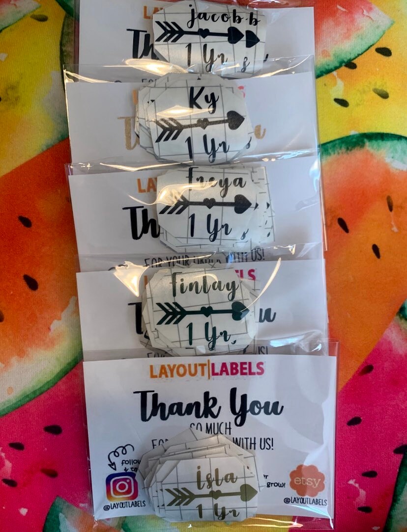 18x Growth Chart Labels Height Chart Stickers Personalised Etsy