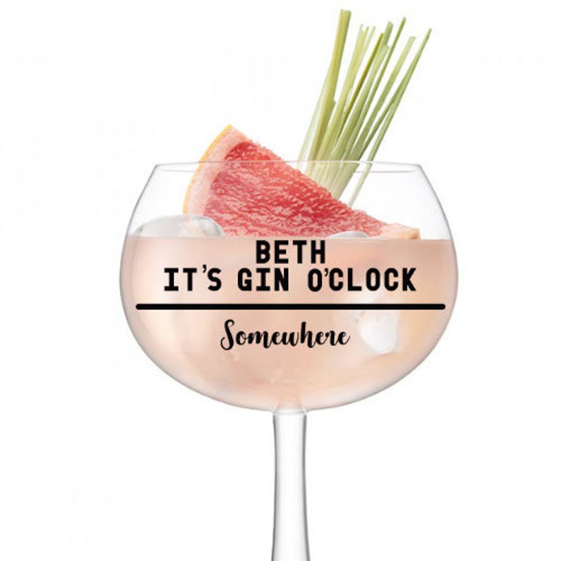 Personalised It's GIN O'CLOCK somewhere vinyl decal Etsy