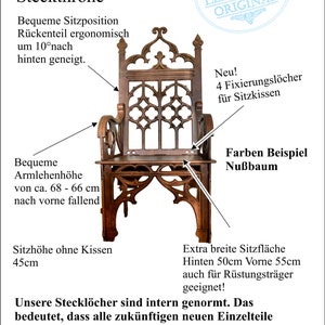 Steckstuhl Thron groß gotisch Bild 3