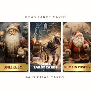 Carte dei Tarocchi digitali - Tarocchi di Natale digitali - Mazzo di pianificazione digitale - Arcani minori maggiori - Carte stampabili - Tarocchi di Natale - Download digitale