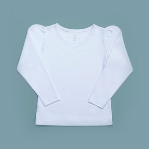 Girls Long Sleeve Blank Shirt | 100% PIMA COTTON | Ready for Embroidery or HTV Vinyl