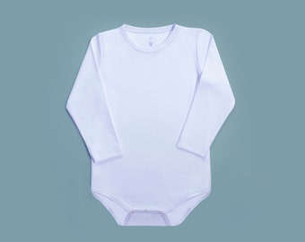 Infants' Blank Long Sleeve Bodysuit | 100% PIMA COTTON | Boys or Girls Blanks Ready to Personalize with Embroidery or Vinyl