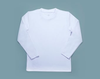 Unisex Kids' Long Sleeve Blank Shirt | 100% PIMA COTTON | Boys or Girls Shirts for Embroidery or Vinyl