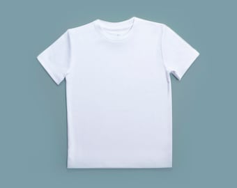 Kids Pima Cotton T Shirt Blank Unisex Short Sleeve Soft Cotton for Sensitive Ski