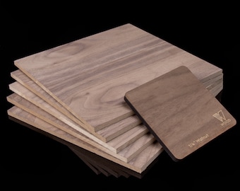 Walnut Plywood 1/4" 6"x6", 6mm Walnut, Glowforge Wood, CNC, Laser, One Sided A Grade, Plywood Blanks, Pack of 5