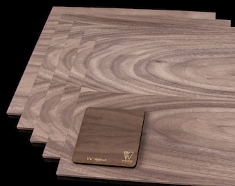 Walnut Plywood 1/4" 8.5"x11", 6mm Walnut, Glowforge Wood, CNC, Laser, One Sided A Grade, Plywood Blanks, Pack of 5