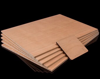 Cherry Plywood 1/4" 8.5"x11", 6mm Cherry, Two Sided A Grade, Glowforge Wood, CNC, Laser, Plywood Blanks, Pack of 5