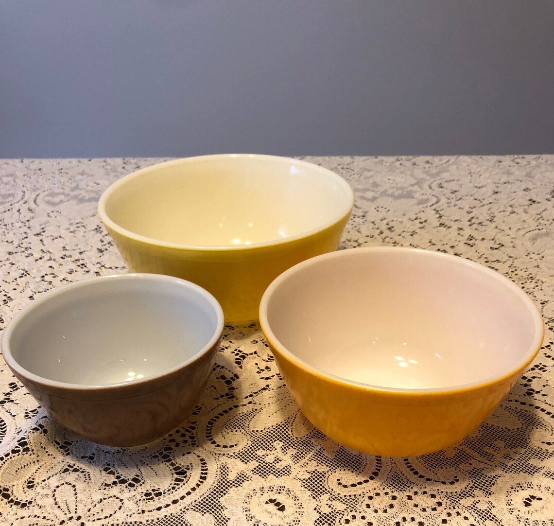 Vintage Pyrex Nesting Bowl Set 401 402 403 Etsy