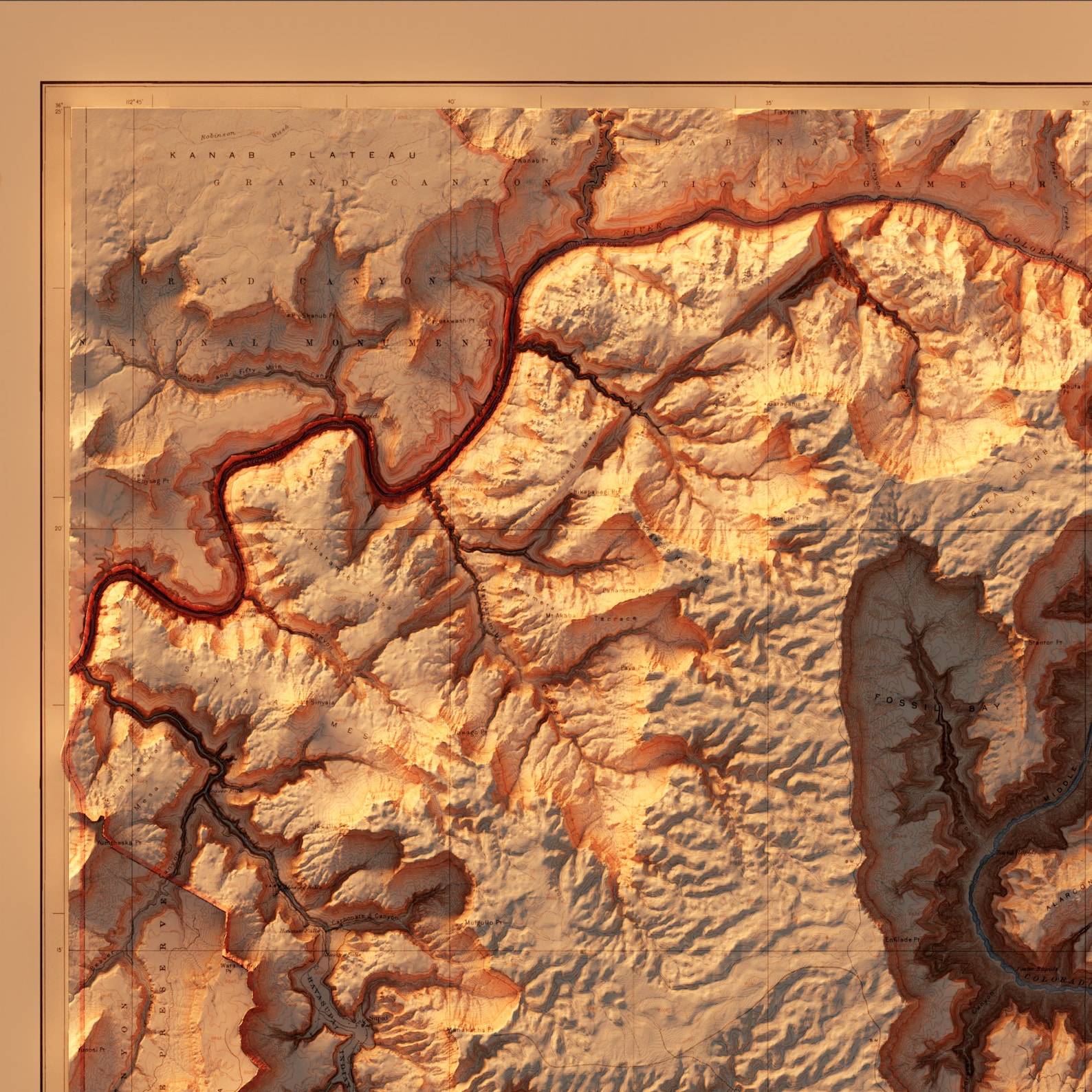 Grand Canyon Topographic Map 1927 Vintage Reprint Historical - Etsy