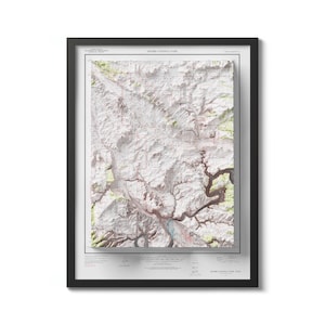 Arches Map Print – Nationalpark Landkarte – Topographischer Vintage Reprint mit 3D Optik | Historische Utah Wandkunst | Arches Poster
