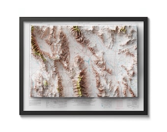 Death Valley Topographic Map 1954 - Vintage Shaded Relief Wall Art