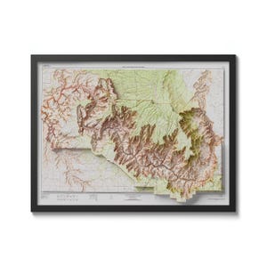 Topographic Map Print of the Grand Canyon, Fine Art Home Decor, Housewarming Gift, Wall Art Print