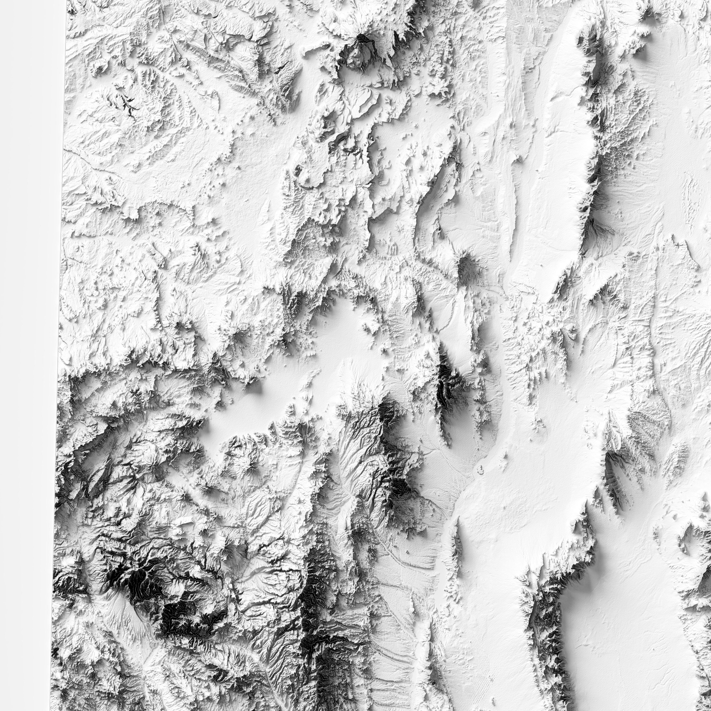New Mexico Map With Relief Effect, Elevation Map, Modern Art