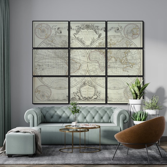 World Map, World Map Wall Decor Poster, Large Wall Map, Vintage Map Poster, Home Decor, Living Room Decor