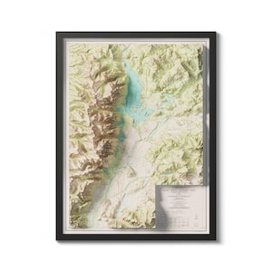 Mapa do Parque Nacional de Grand Teton, Impressão de mapa vintage com efeito de relevo, Arte de mapa de Grand Teton, Arte de parede, Impressão de mapa