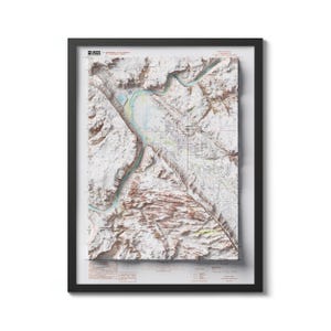 Topographische Karte von Moab 1985, Utah Vintage Reprint Historische Karte Relief-Effekt