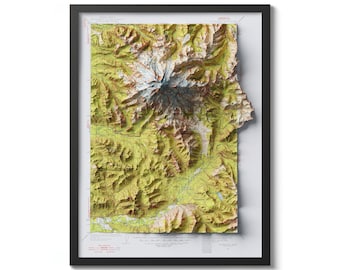 Vintage Mount Rainier Map Print | 1924 Topographic Wall Art