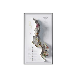 Mapa Geológico do Malawi 1966 Vintage Reimpressão Mapa Histórico Com Efeito de Relevo, Malawi Vintage Arte de Parede, Decoração de Parede, Cartaz de Mapa do Malawi