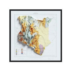 Mapa do Quênia, mapa geológico do Quênia, mapa de solo do Quênia, arte do Quênia, presente do Quênia, pôster de parede do Quênia, impressão do Quênia, mapa geológico do Quênia, vintage do Quênia