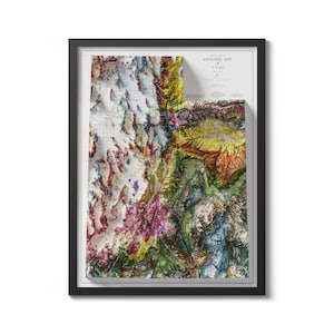 Utah Geologische Karte 1980 Vintage Reprint Historische Karte, Schattierte Reliefkarte, Utah Wohndekor, Utah Vintage Karte Kunst, Utah Poster